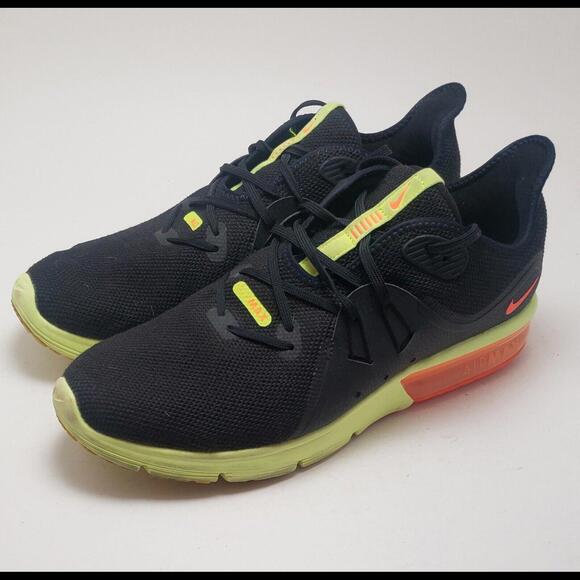 Mens Nike Air Max‎ Sequent 3 Black Orange Volt Sneakers Shoes 921694-012 Size 10 main image 6